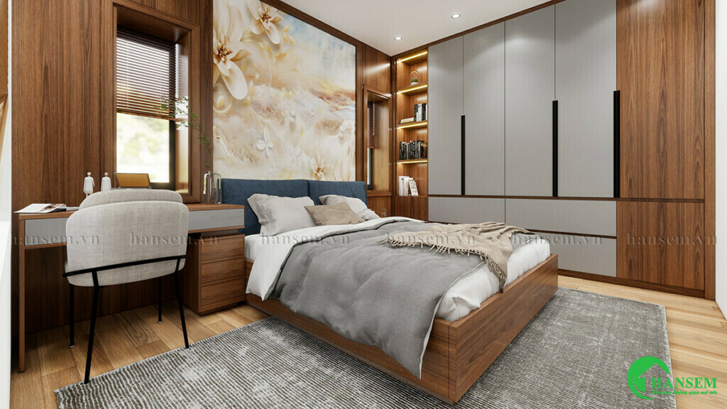 thiết kế nội thất phòng ngủ con trai gỗ công nghiệp