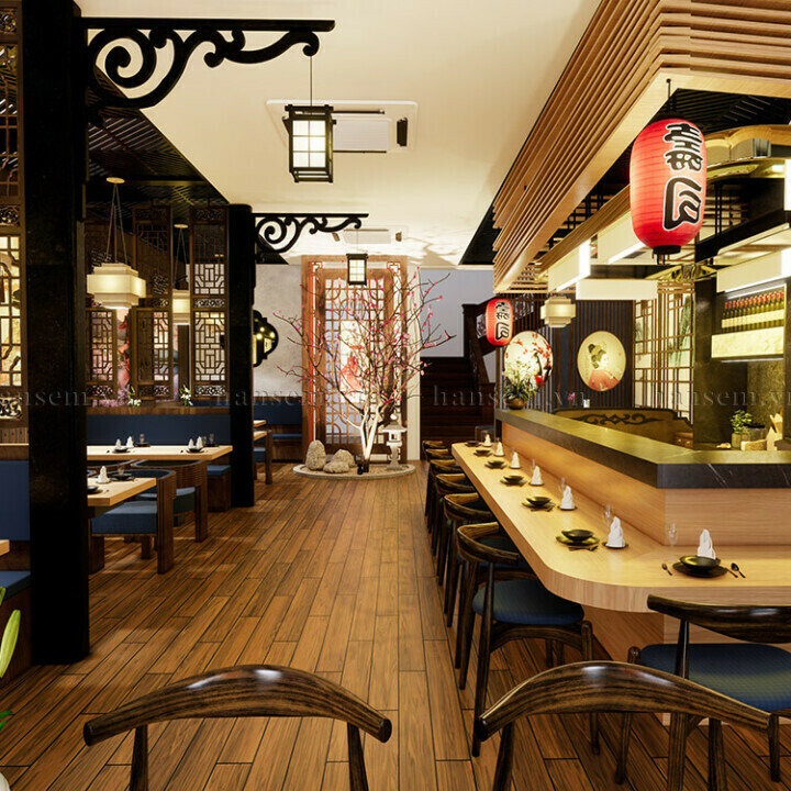 thiết kế nội thất nhà hàng