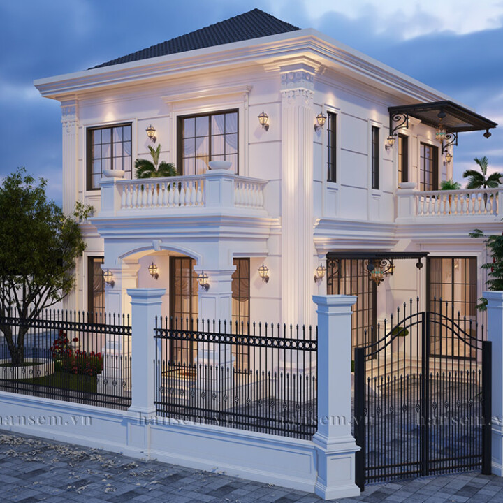 thiết kế kiến trúc ngoại thất nhà tân cổ điển tp vinh nghệ an