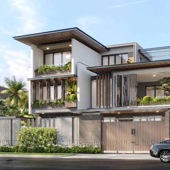 thiết kế ngoại thất nhà chị hương khu vincom hà tĩnh