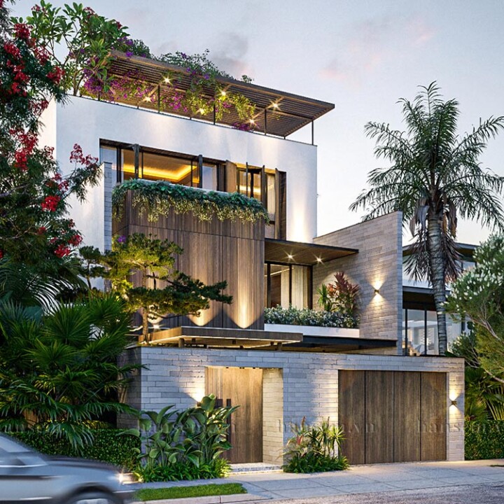 thiết kế ngoại thất nhà anh đức tại hà tĩnh