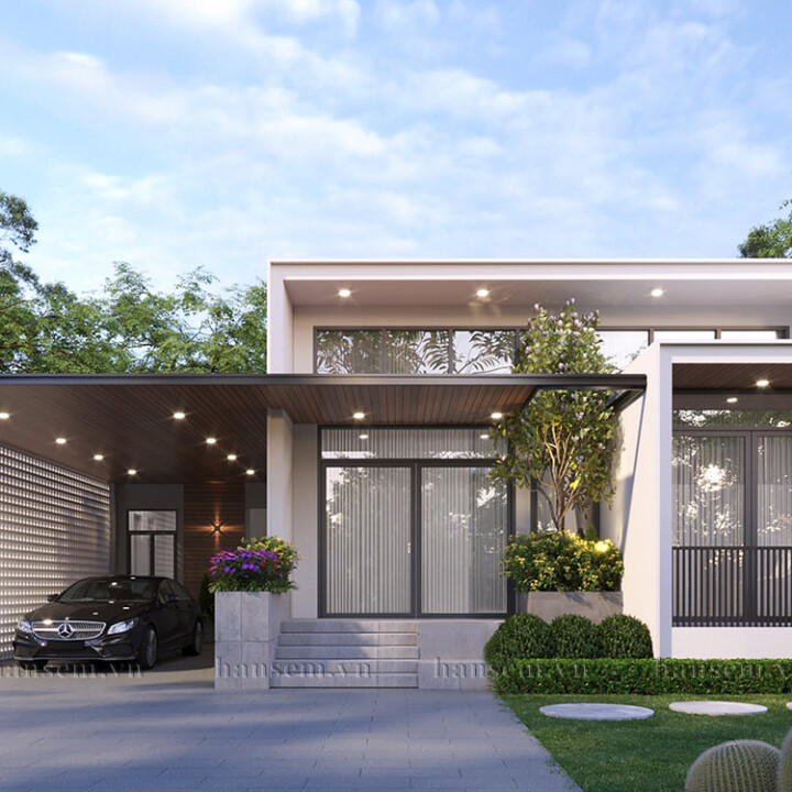 thiết kế kiến trúc ngoại thất nhà anh hùng chị linh