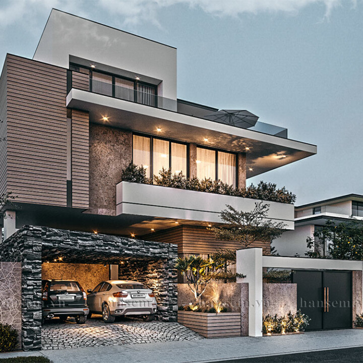 thiết kế kiến trúc biệt thự nhà anh thuận tại thành phố vinh nghệ an