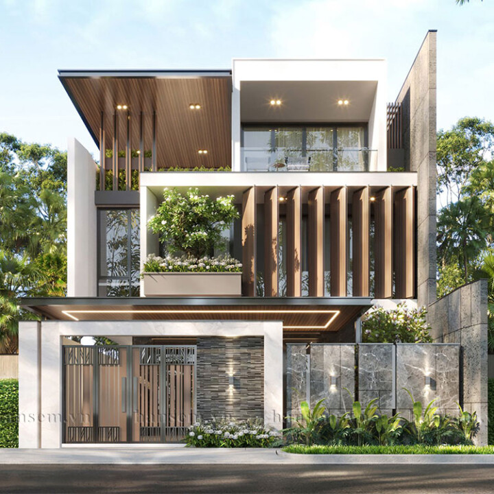 thiết kế kiến trúc ngoại thất nhà anh phúc thành phố vinh