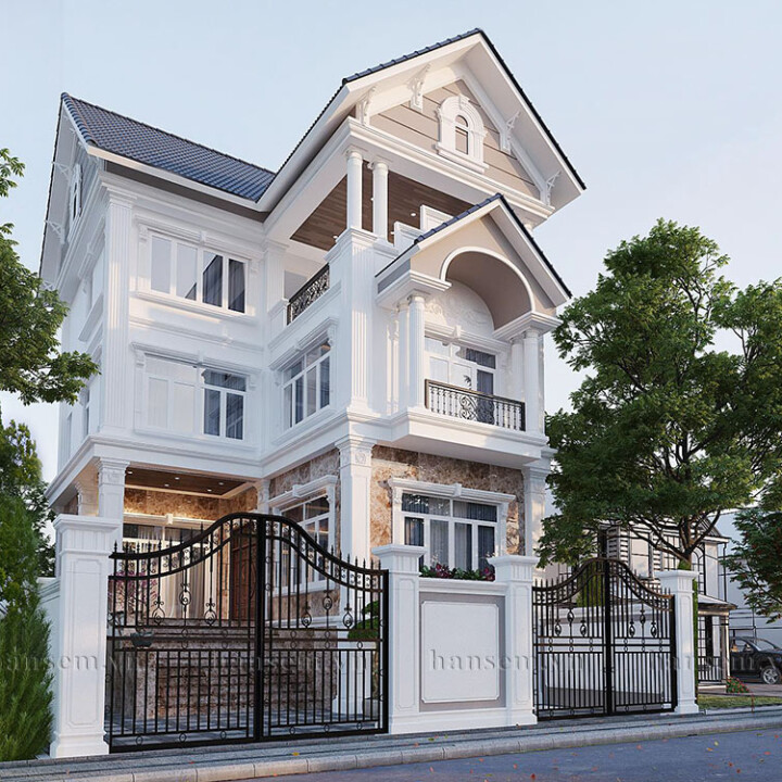 thiết kế kiến trúc ngoại thất nhà chị phương tại tp vinh