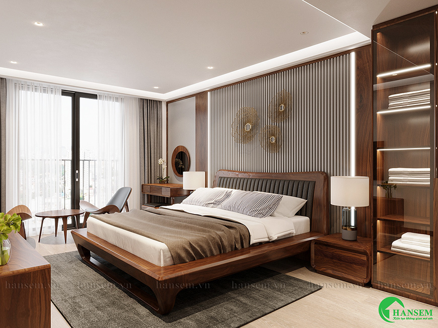 thiết kế và thi công nội thất phòng ngủ tại khu đô thị Vinh Tân Handico 69