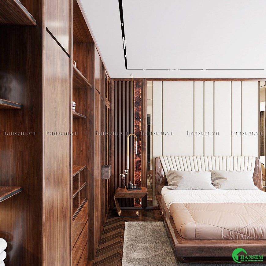 Phòng ngủ sử dụng gỗ tự nhiên