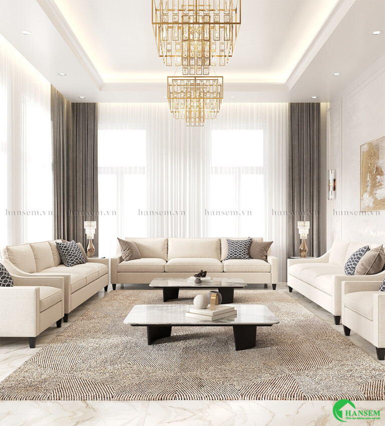 20+ Thiết Kế Nội Thất Phòng Khách Tân Cổ Điển Đẹp