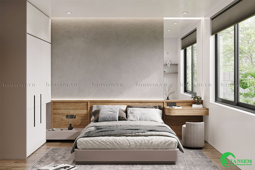Thiết kế phòng ngủ nhà ống 4,4m2 với nội thất thu gọn phù hợp với diện tích