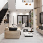 phòng khách liền bếp