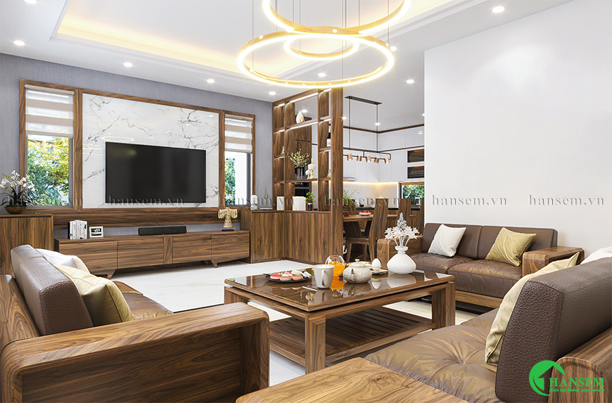 Tối ưu không gian phòng khách liền bếp đẹp hài hòa