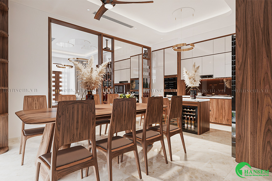 phòng khách liền bếp 25m2