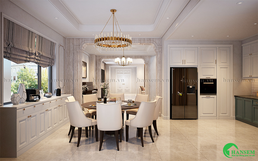 phòng khách liền bếp 25m2