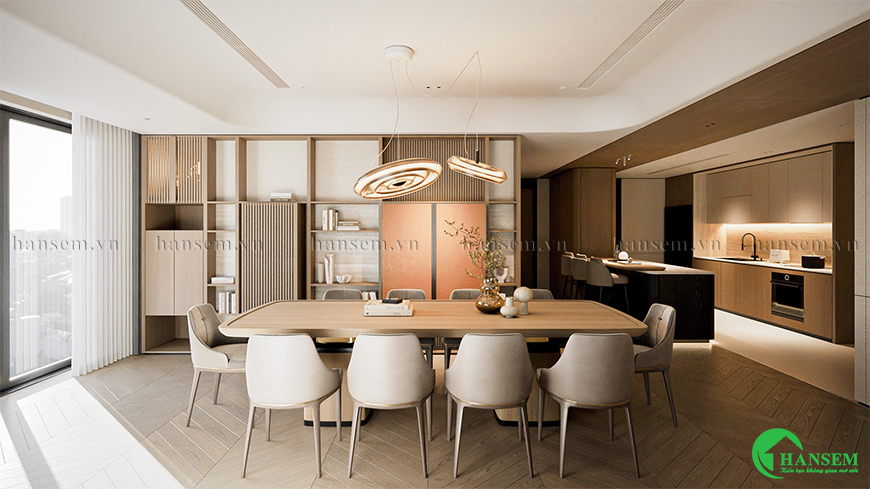 Thiết kế nội thất phòng khách liền bếp 25m2