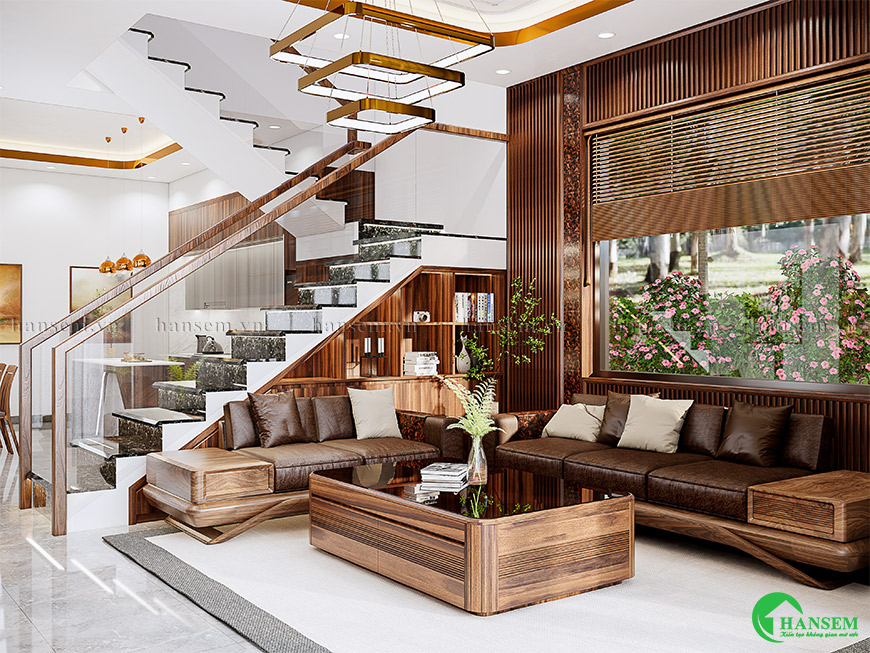 phòng khách liền bếp 25m2