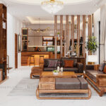 phòng khách liền bếp 30m2