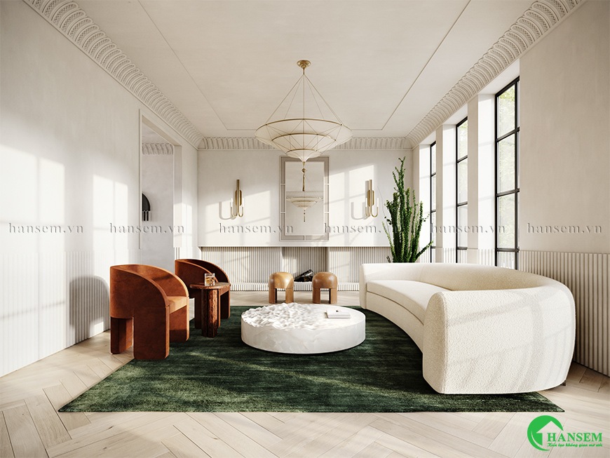 phòng khách liền bếp 40m2