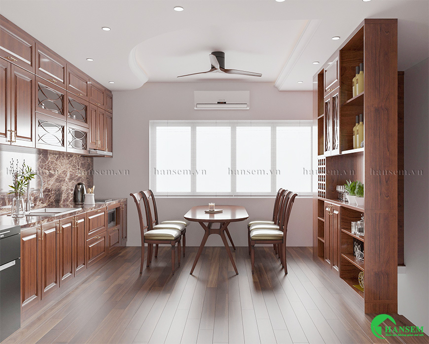 phòng khách liền bếp 40m2