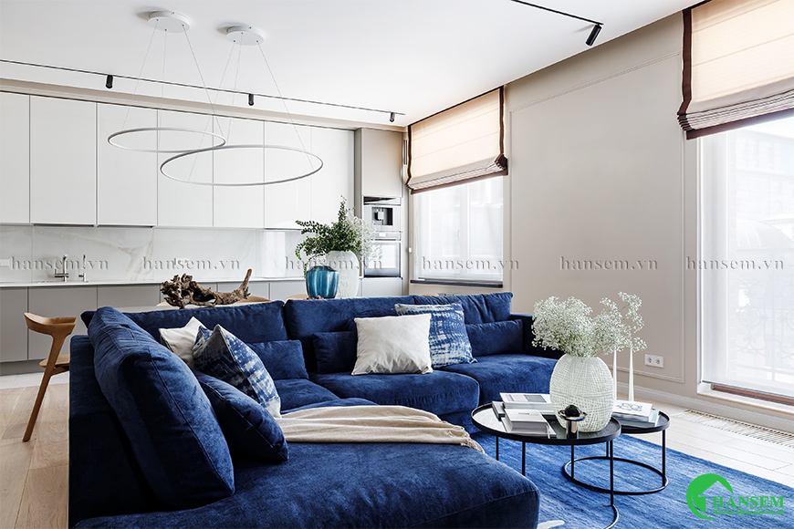 phòng khách liền bếp 40m2