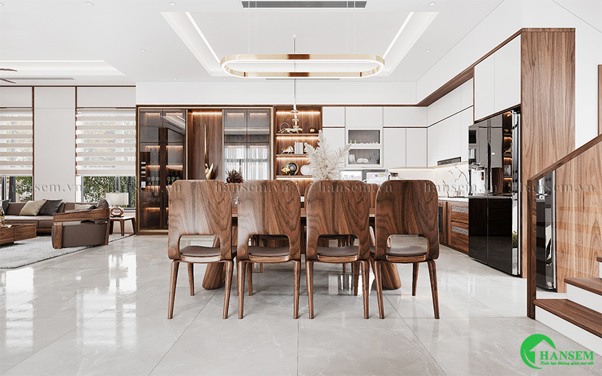 phòng khách liền bếp 50m2