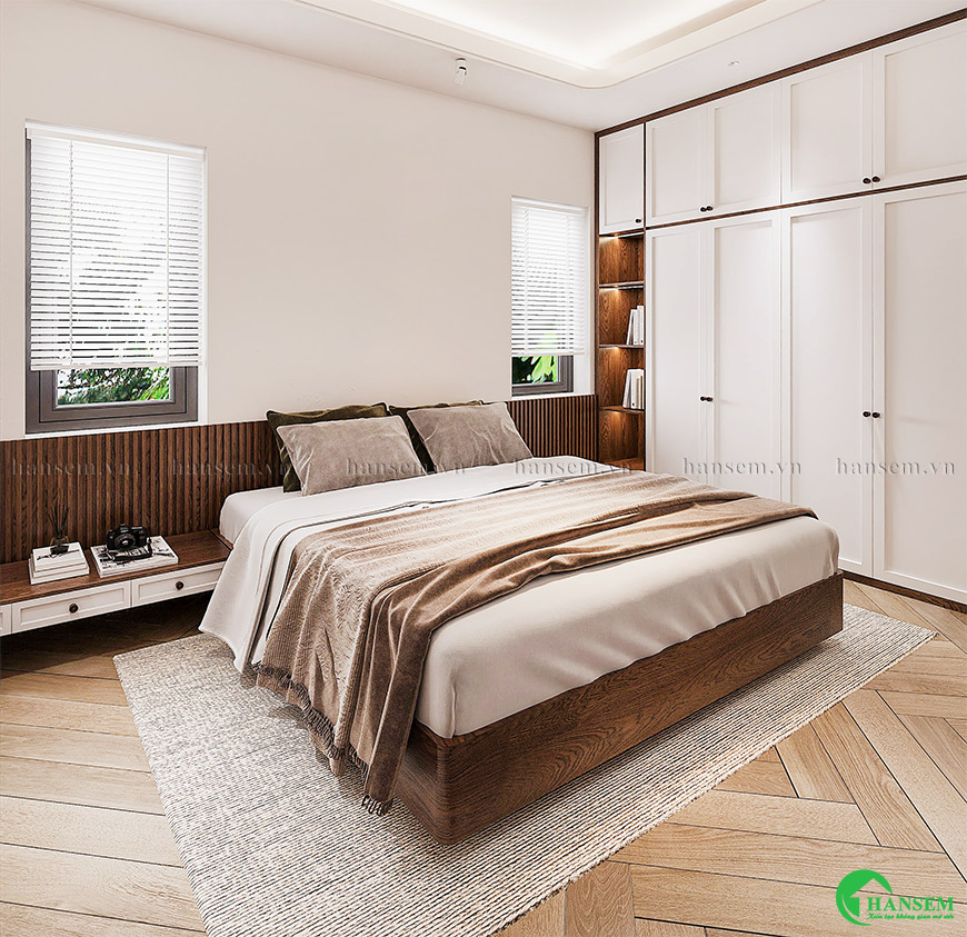 Thiết kế nội thất phòng ngủ nhà ống 4m đẹp