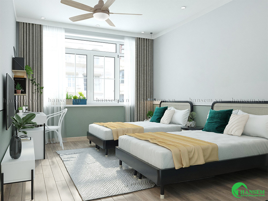 Bàn làm việc bên cạnh cửa sổ tập trung tối da và làm thoáng căn phòng