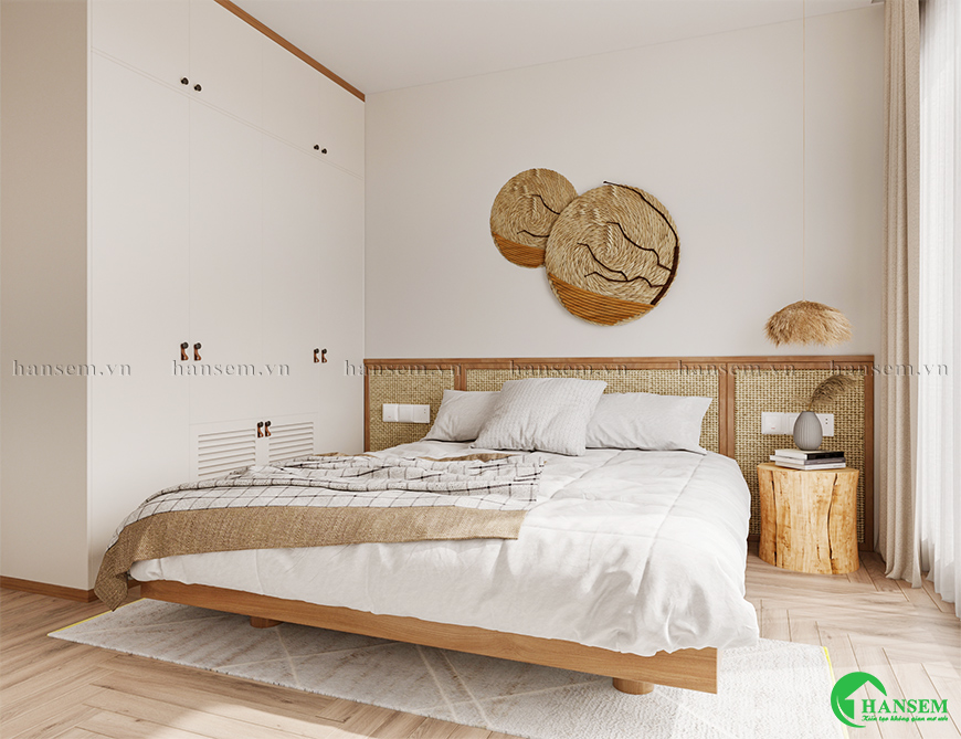 Trang trí đầu giường bằng tấm tranh tre nghệ thuật đẹp