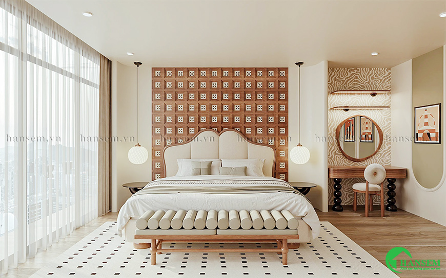 Không gian phòng ngủ rộng thoáng mát và linh hoạt