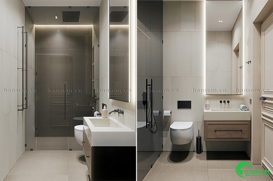Nội thất tắm căn hộ chung cư 125m2 đẹp