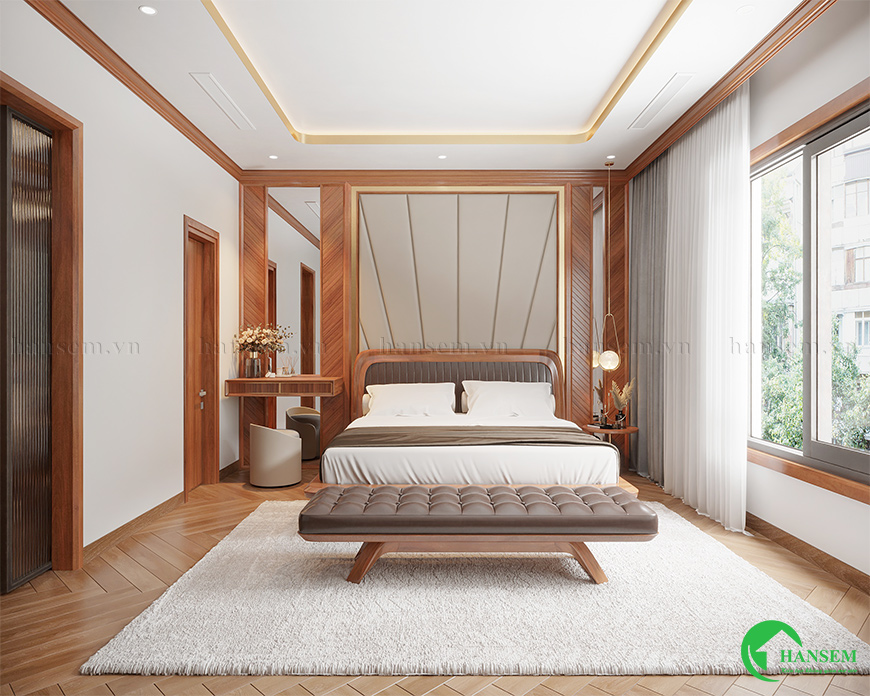 Không gian phòng ngủ ấm áp hiện đại