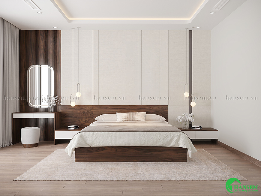 Phòng ngủ với không gian ấm áp và tối giản nâng niu từng giấc ngủ của gia đình