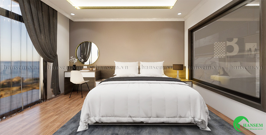 Phòng ngủ tập trung vào công năng sử dụng mang lại sự thoải mái hiện đại