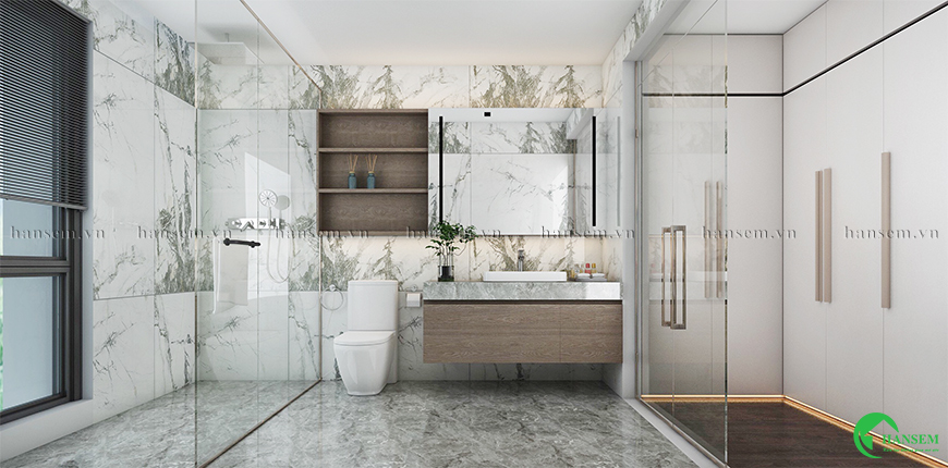 Phòng tắm hiện đại nơi gia chủ thư giãn tái tạo năng lượng