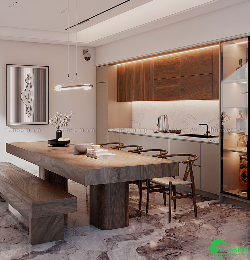 Nội thất tinh giản và hài hòa với sự sắp xếp khéo léo