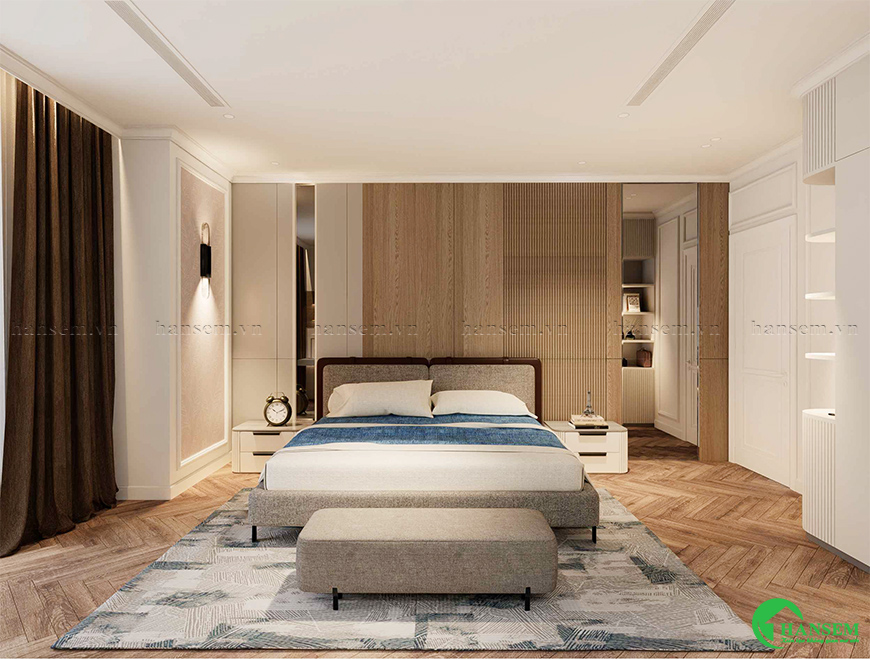 đồ dùng hài hòa đồng bộ màu sắc nhẹ nhàng, chất liệu gần gũi an toàn