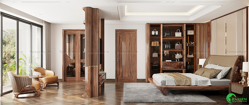 Phòng ngủ biệt thự chăm chút kỹ lưỡng mang lại thư giãn tuyệt vời