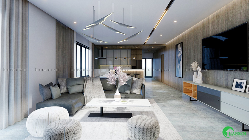 Phong cách hiện đại ấm áp thể thiện gu thẩm mỹ của gia chủ