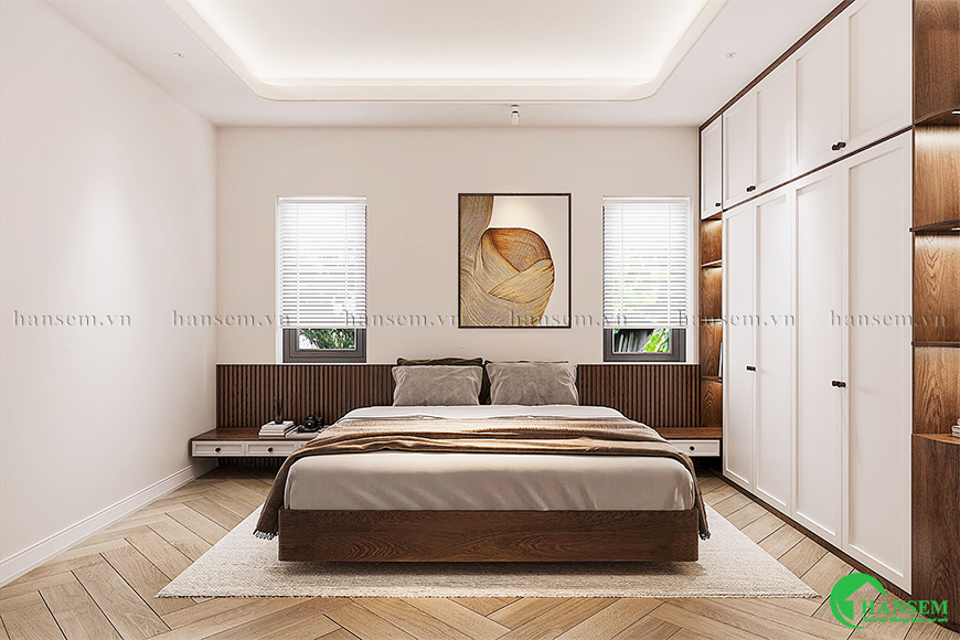 Thiết kế thi công nội thất phòng ngủ đẹp ấm áp mang lại giấc ngủ ngon lành