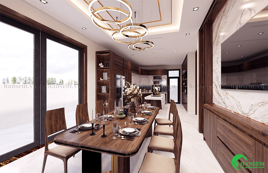 Phòng bếp gắn kết sẻ chia và yêu thương giữa các thành viên trong gia đình