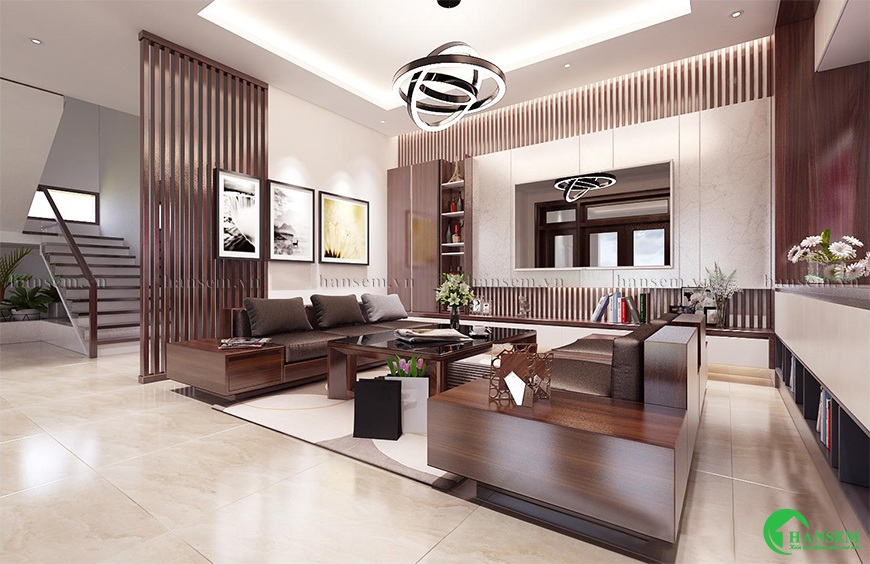 Thiết kế thi công nội thất phòng khách hiện đại