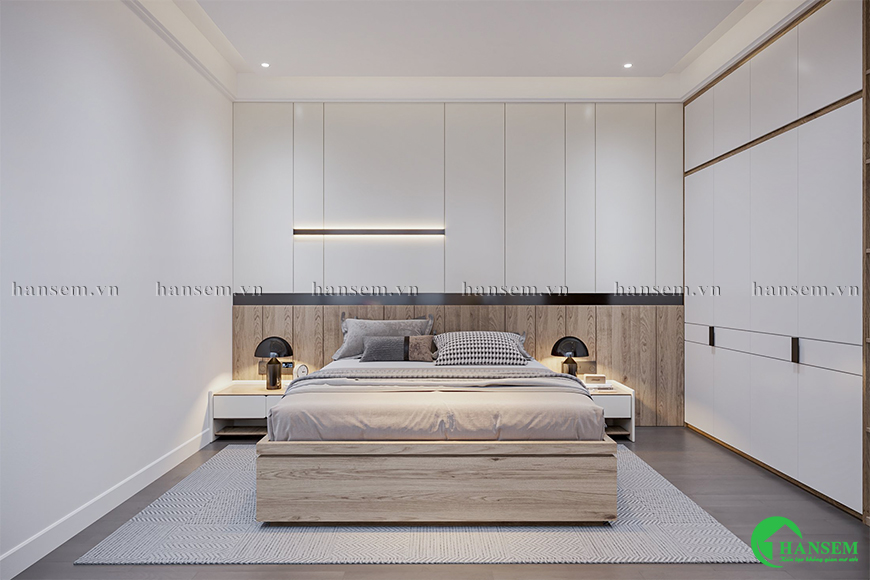 Nội thất phòng ngủ sắc màu nhẹ nhàng theo sở thích của gia chủ