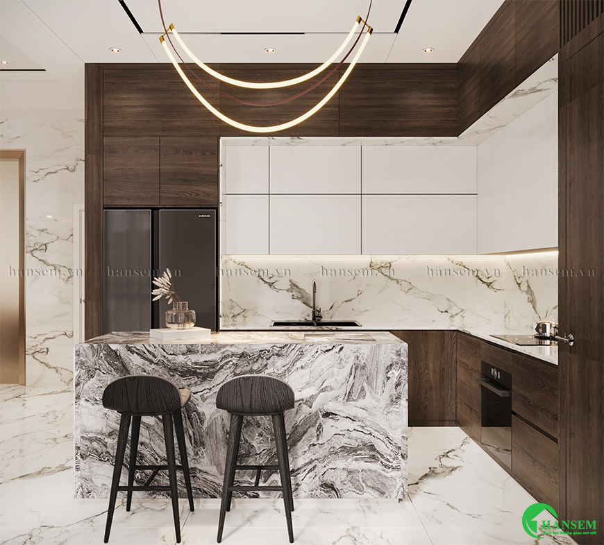 Căn phòng bếp sang trọng ấm áp và đầy cảm hứng