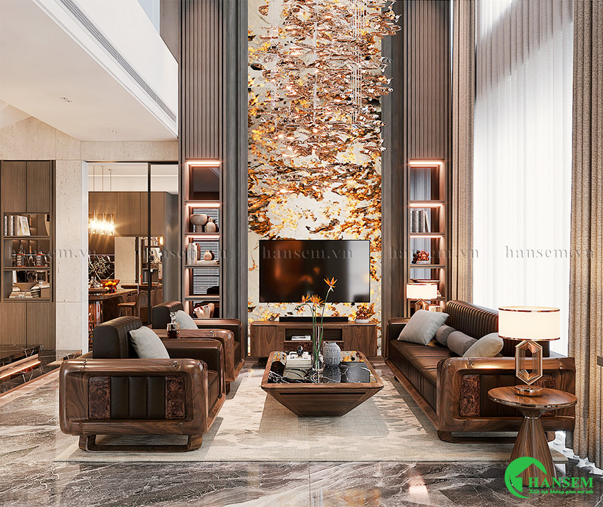 Thiết kế rộng rãi với bố cục mở tận dụng ánh sáng tự nhiên kết hợp nội thất cao cấp 