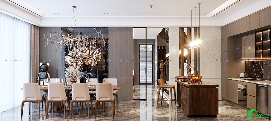 Bố trí khoa học ưu tiên công năng sử dụng với hệ tủ bếp hiện đại vật liệu bền đẹp