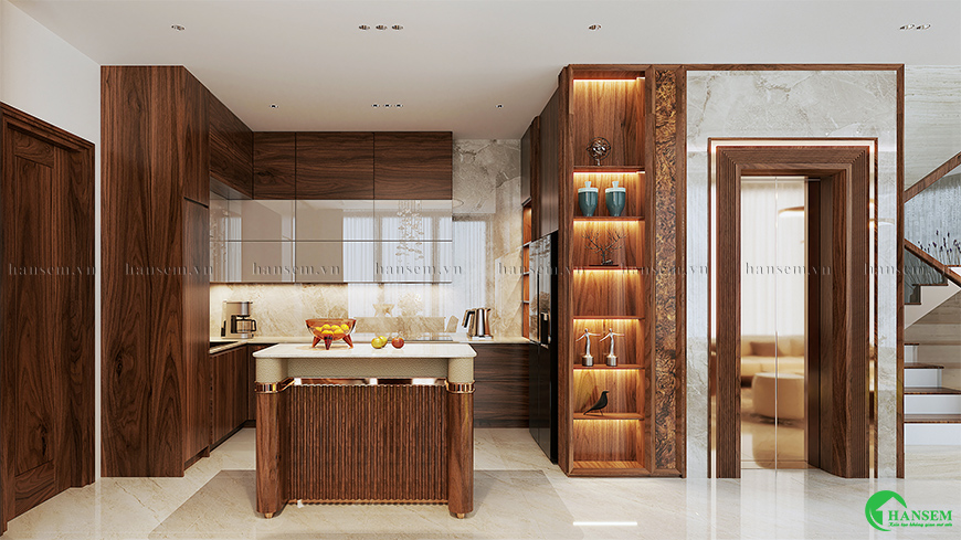 Không gian nấu nướng tiện nghi mang đến cảm giác ấm áp gắn kết những khoảnh khắc sum vầy