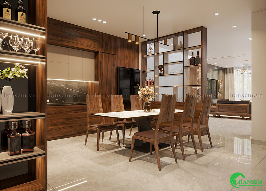 Bếp hiện đại ngày nay không còn khép kín mà mở ra sự kết nối với phòng khách, phòng ăn hài hòa