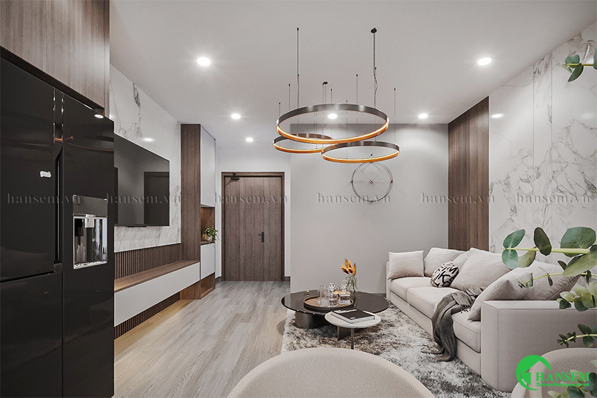 Đồng bộ màu sắc chất liệu để nnag tầm giá trị không gian
