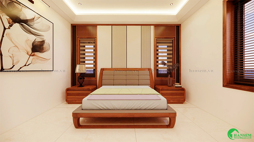 Phòng ngủ chuyên nghiệp sang trọng hiện đại với chất gỗ tự nhiên cao cấp