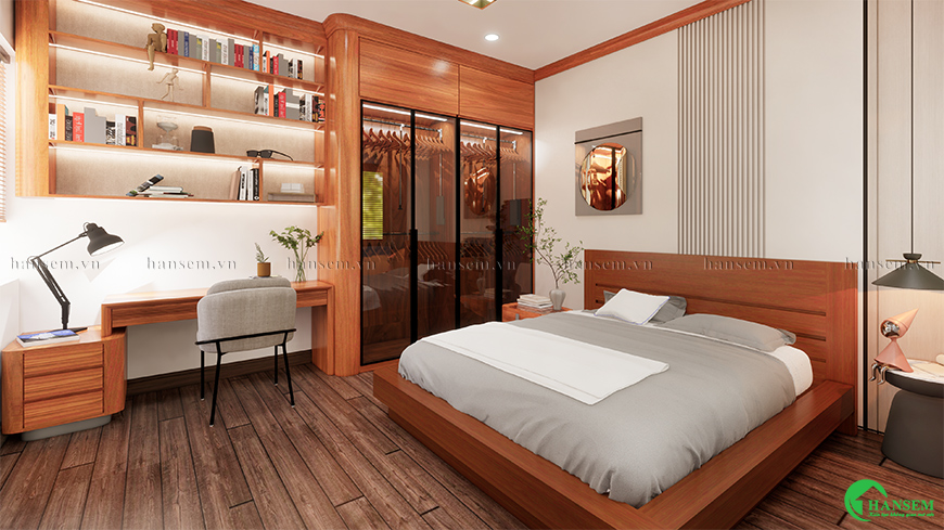 Thiết kế nội thất phòng ngủ ấm áp không gian sang trọng