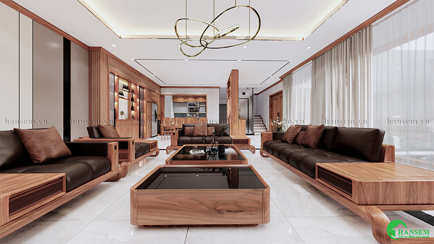 Bàn trà ghế sofa hiện đại điểm nhấn cho không gian phong khách thêm cao cấp
